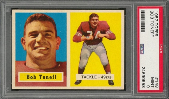 1957 Topps Football #148 Bob Toneff – PSA MINT 9